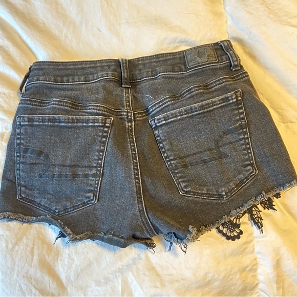 American Eagle Outfitters Black Jean Stretch Shortie Shorts - Picture 2 of 4